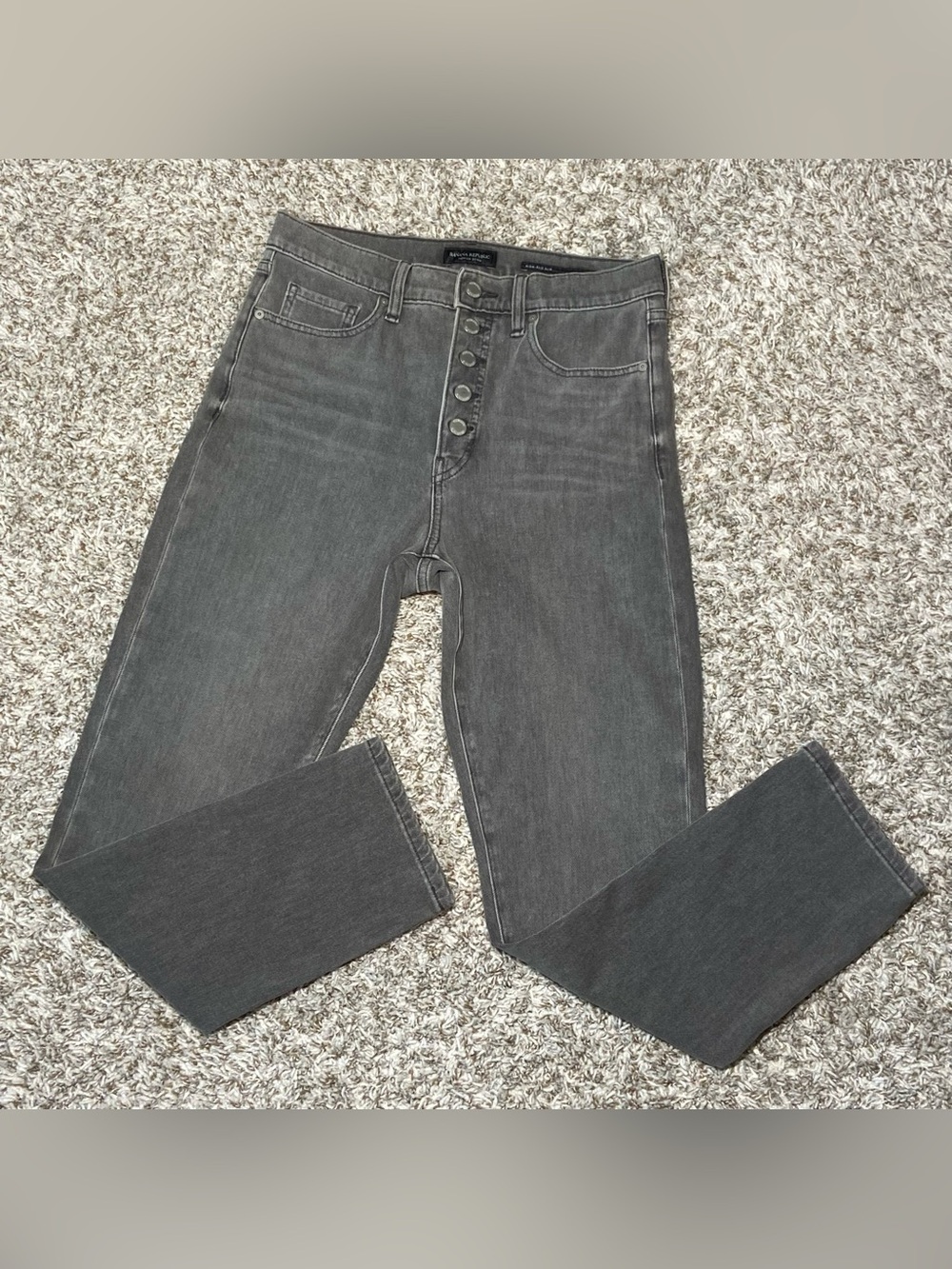 BANANA REPUBLIC Premium Denim Gray Button Up High Rise Slim Size 29